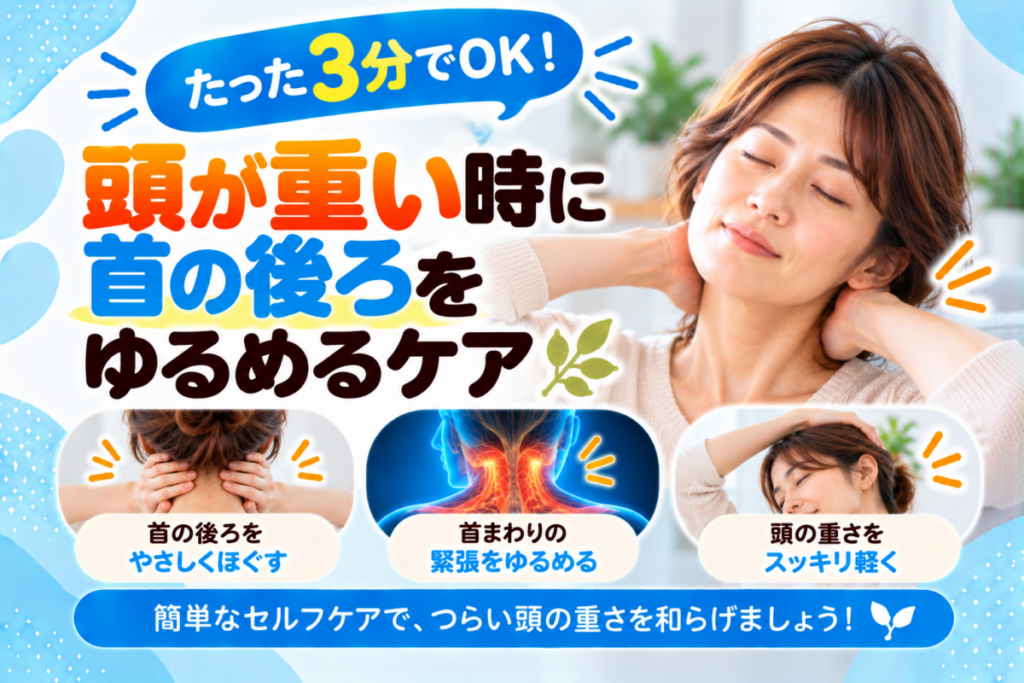 頭が重い時に首の後ろをゆるめる3分セルフケア