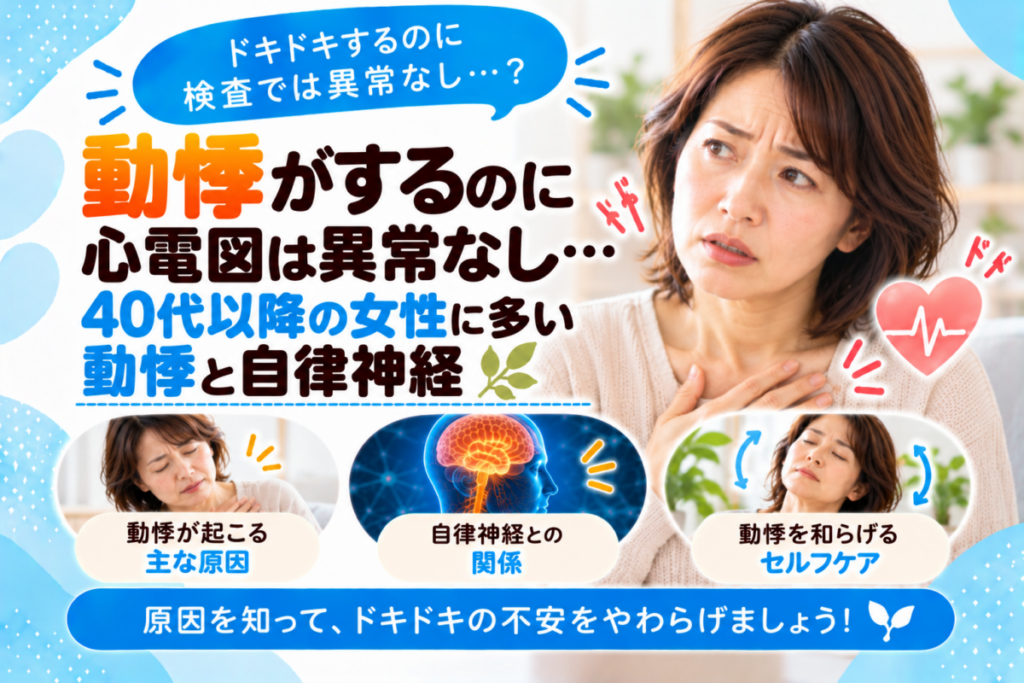 動悸がするのに心電図は異常なしの40代以降の女性|動悸と自律神経