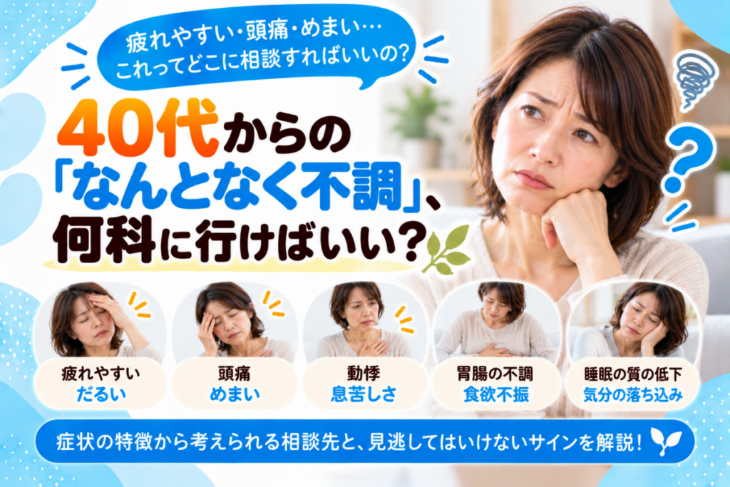 40代からのなんとなく不調に悩む女性|何科に行けばいいか