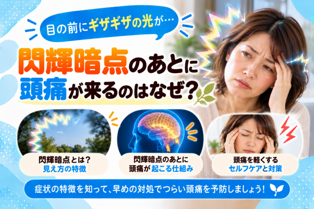 目の前にギザギザの光が見える閃輝暗点と頭痛