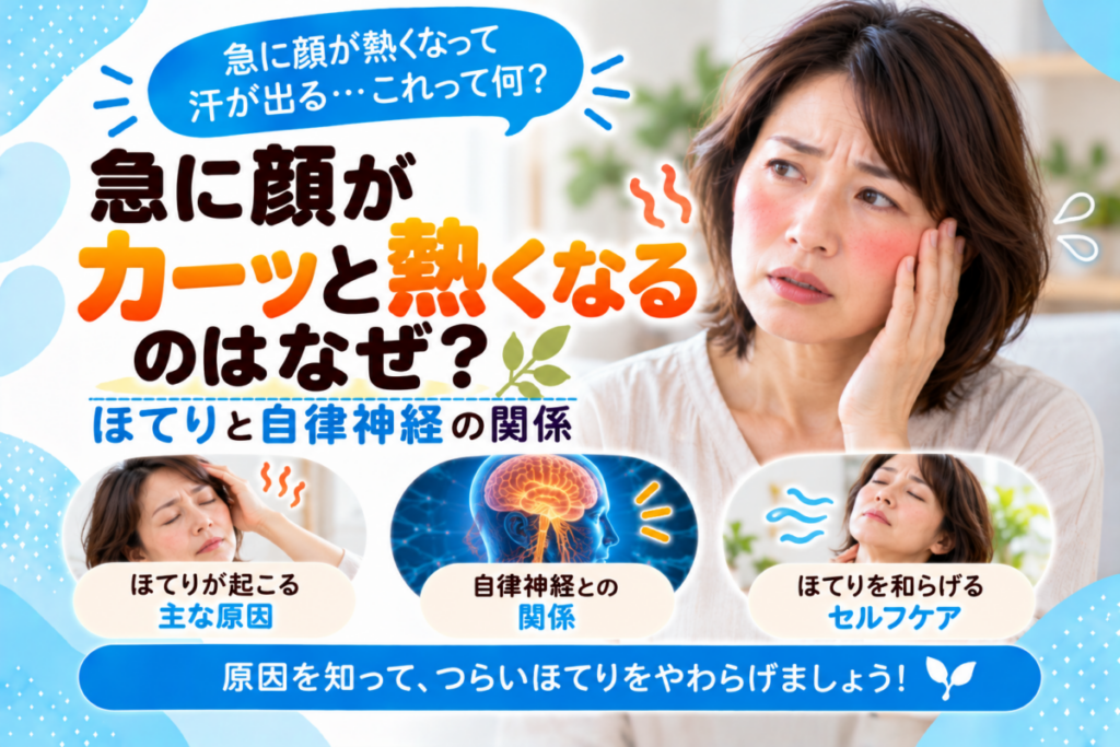 急に顔が熱くなるほてりに悩む40代以降の女性|ほてりと自律神経